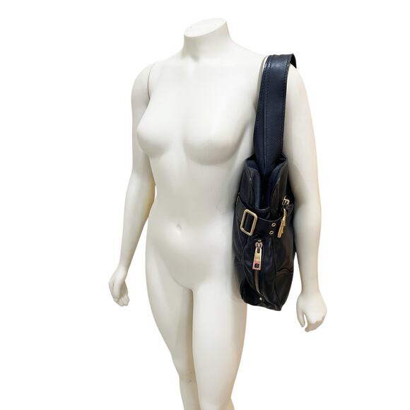 Marc Jacob’s Shoulder Bag Black Leather Gold Buckle 015RE06 - Picture 15 of 16